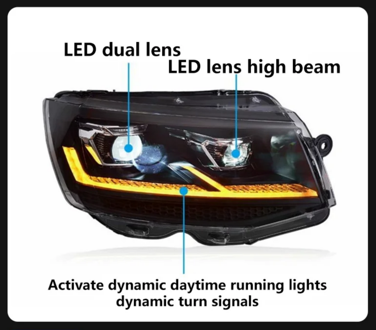 VW T6 16-20 FULL LED Priekiniai žibintai